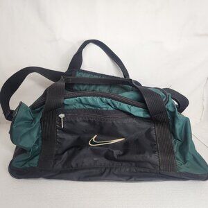 Vintage Nike Green Black Small Duffel Bag Gym Crossbody